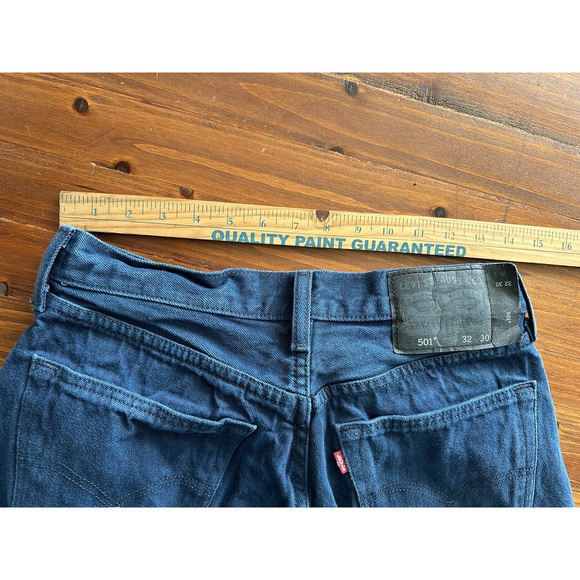 LEVIS 501 Button Fly Straight Leg, Black Label 32x30 Royal Blue, 100% Cotton - Picture 6 of 14